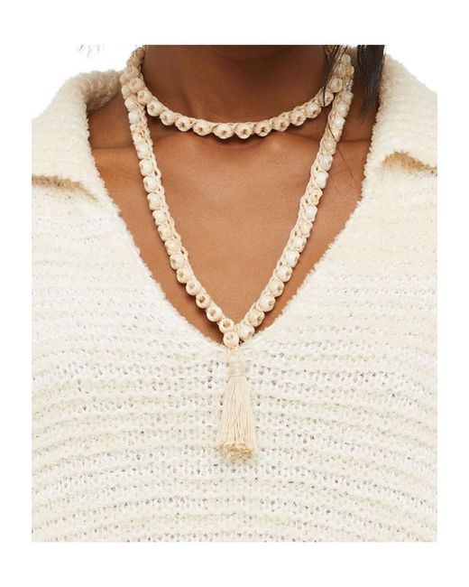 Alanui White Embellished Crochet Necklace