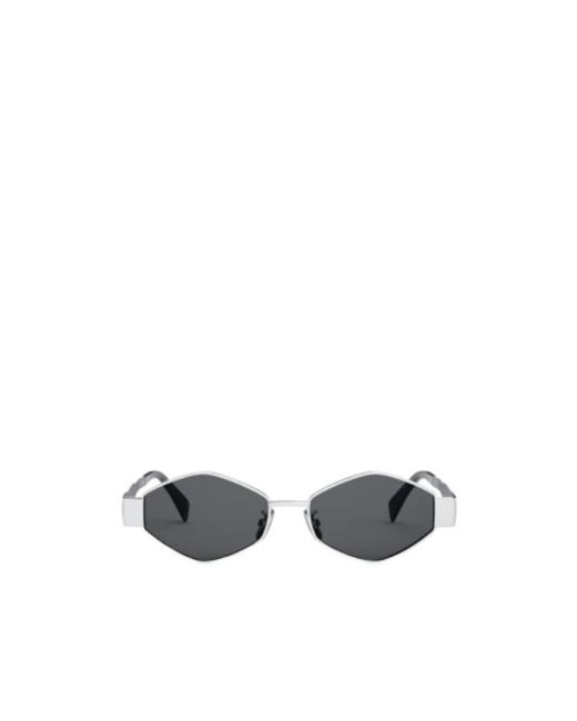 Céline White Eyewear Geometric Frame Sunglasses