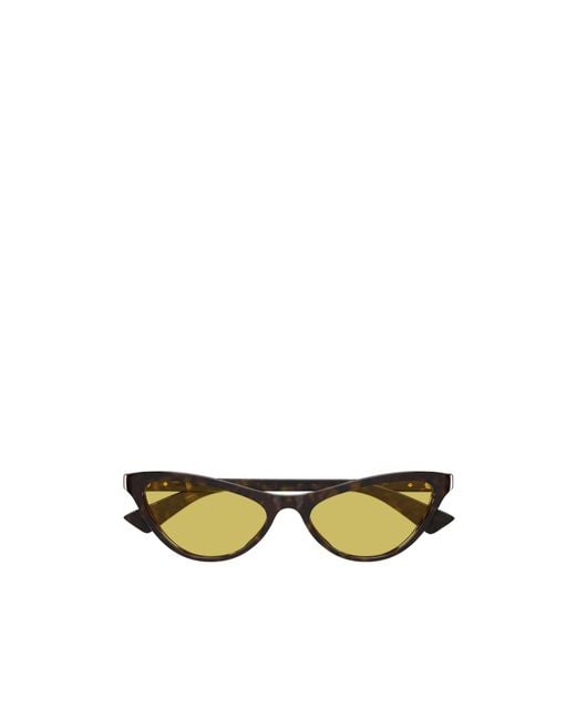 Bottega Veneta Yellow Eyewear Classic Cat Eye Sunglasses