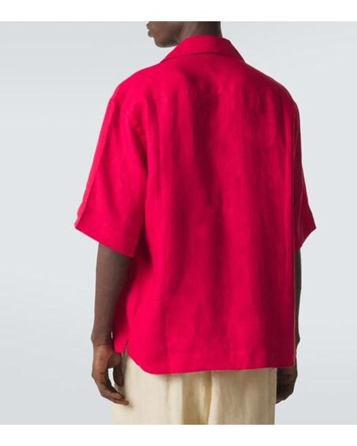 Kiton Pink Linen Shirt for men