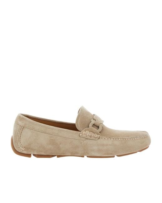 Ferragamo White Round Toe Loafers for men