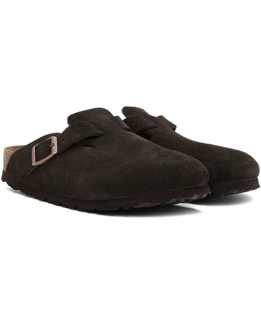 Birkenstock Brown Buckle Detailed Slip-On Sandals for men