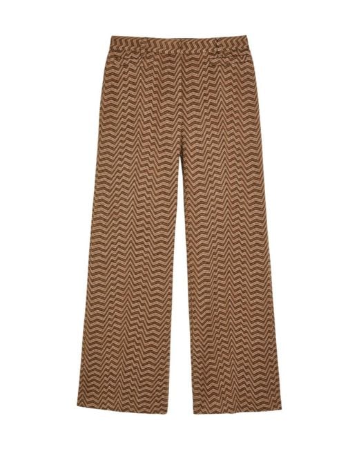 Missoni Brown Chevron Wide-Leg Wool-Blend Trousers