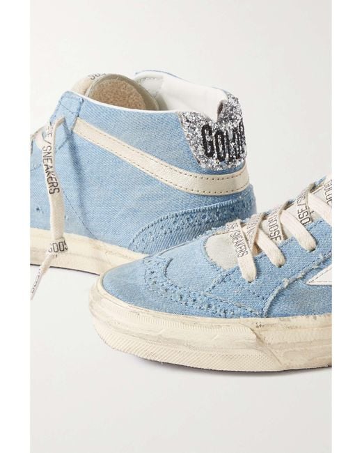 Golden Goose Deluxe Brand Blue Round-Headed High-Top Casual Shoes