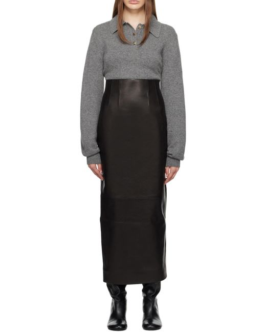 Khaite Black Loxley High-Waisted Skirt