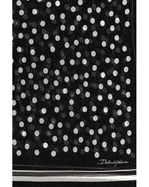 Dolce & Gabbana Black Polka Dot Printed Scarf