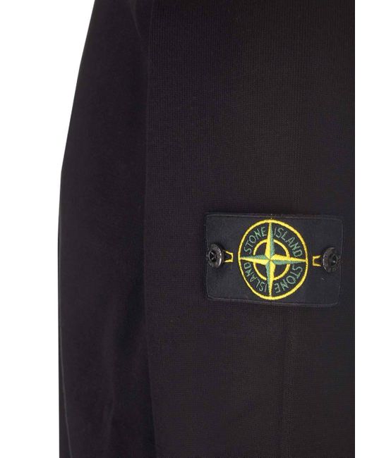 Stone Island Blue Compass-Motif Cotton-Blend Sweatshirt for men