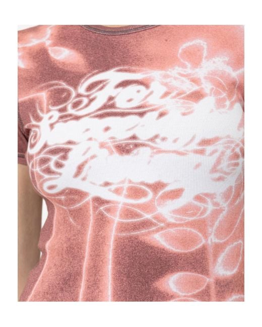 DIESEL Pink Crew Neck T-Shirt