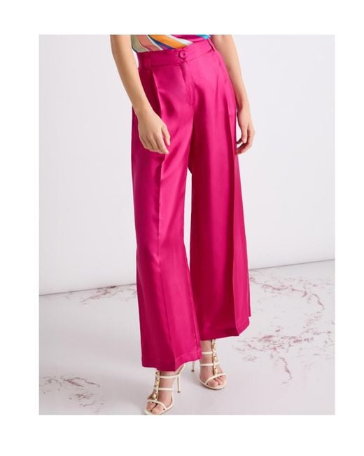 Marella Pink Silk Twill Trousers
