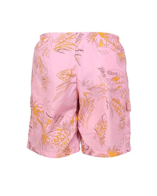 Palm Angels Pink Abstract Palms Swimshort for men