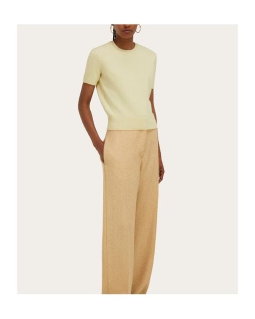 Ferragamo White Cashmere T-Shirt