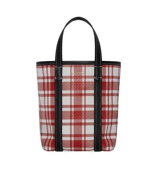 Balenciaga Red Barbes North-South Small Tote Bag