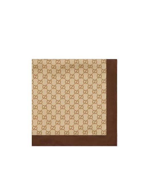 Gucci Natural Printed Silk Twill Carré