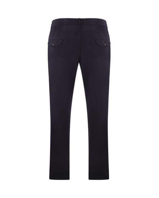 Eleventy Blue Drawstring Pleated Pants for men