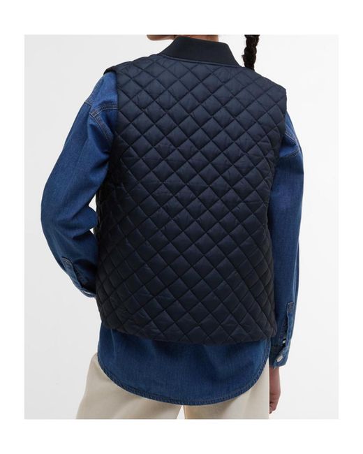 Barbour Blue Zippered Sleeveless Vest