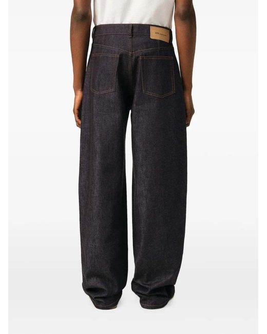 AMI Blue Belt-Loop Jeans for men