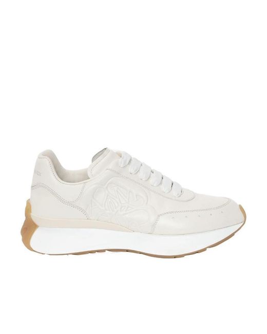 Alexander McQueen White Sprint Runner Low-Top Sneakers for men