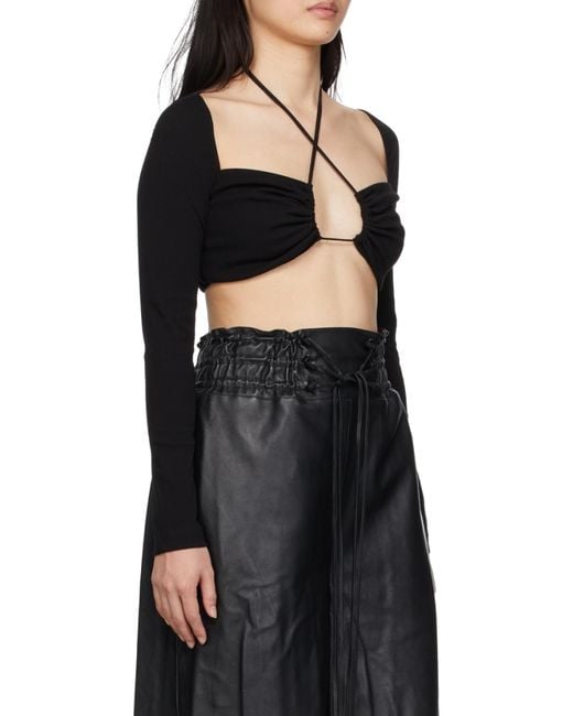 Rosetta Getty Black Long-Sleeved Blouse