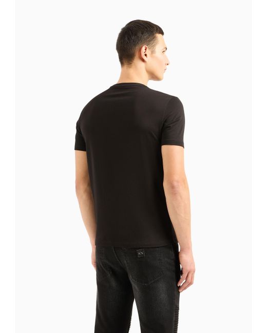 ARMANI EXCHANGE Black T-Shirt With Round Neck And Short Sleeves for men