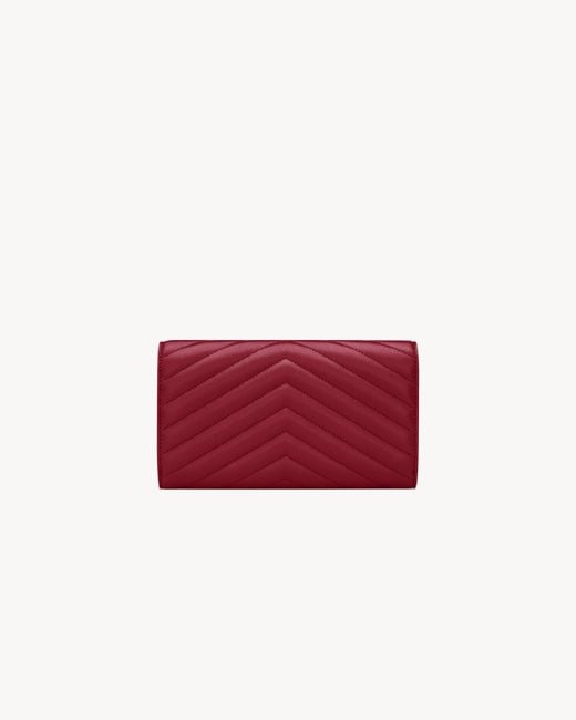 Saint Laurent Red Cassandre Large Flap Wallet