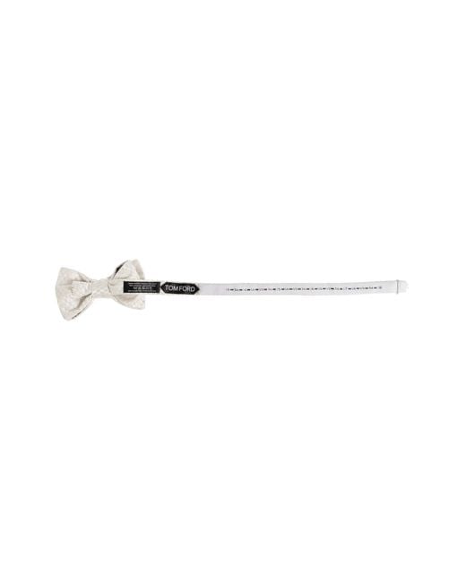 Tom Ford White Checked Bow Tie for men