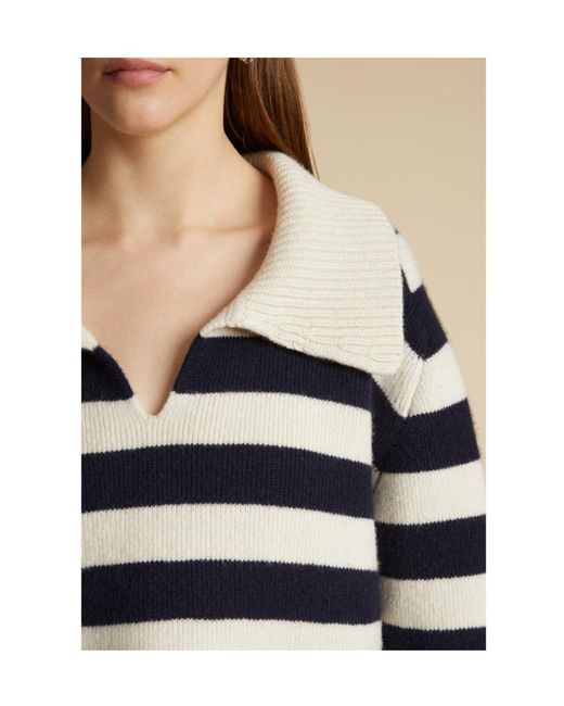 Khaite Blue Franklin Striped Knitted Jumper