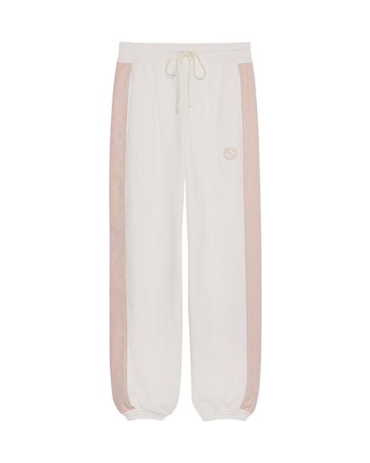 Gucci White Logo Embroidered Jersey Trackpants