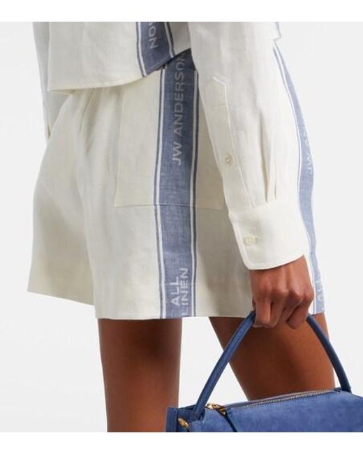 J.W. Anderson White Cropped Linen Shirt