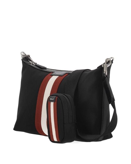 Bally Black Code Ribbon Zipped Shoulder Bag for men