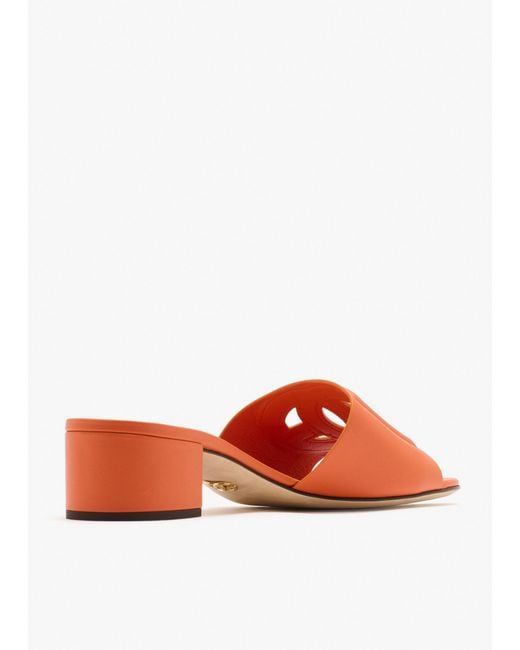 Dolce & Gabbana Red Dg Logo High-Heeled Sandals
