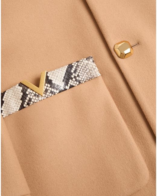 Valentino Natural Double-Breasted Wool Trench Coat for men