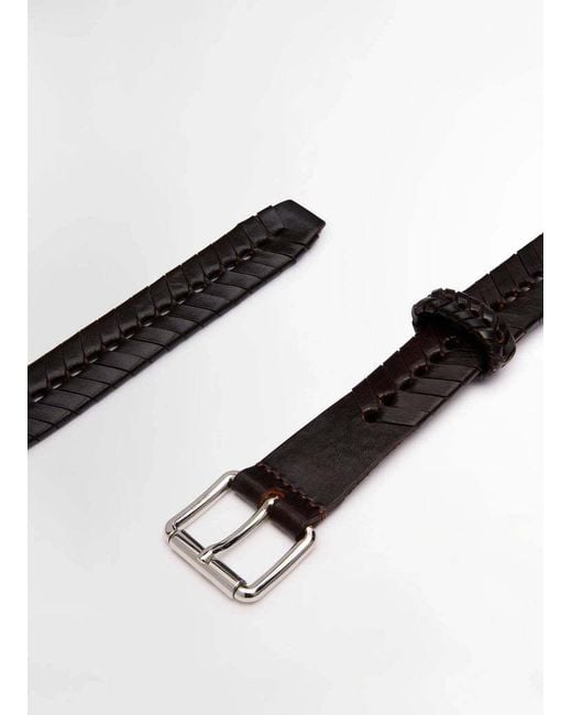 Lemaire White Buckle Fastened Braided Belt for men