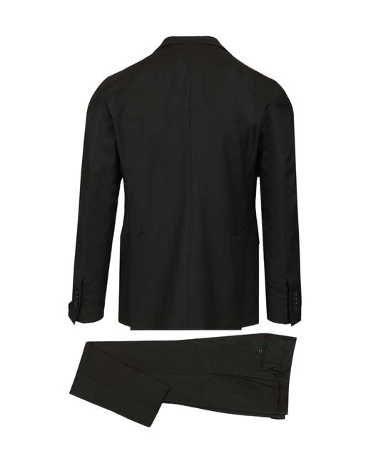 Tagliatore Black Two-Piece Single-Breasted Suit for men