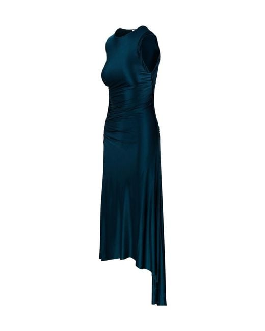 Victoria Beckham Blue Twist Asymmetric Dress