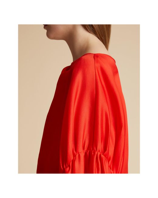 Khaite Red The Quico Puff-Sleeved Blouse