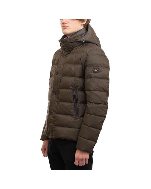 Paul & Shark Brown Long-Sleeved Quilted Down Jacket for men