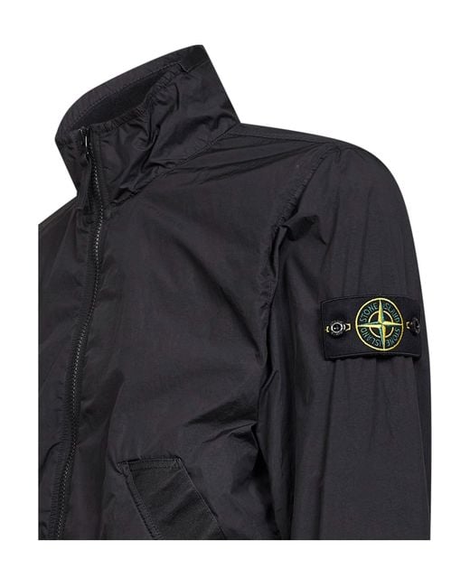 Stone Island Black Lightweight Nylon Rep Jacket for men