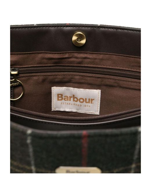 Barbour Black Turnberry Checked Tote Bag
