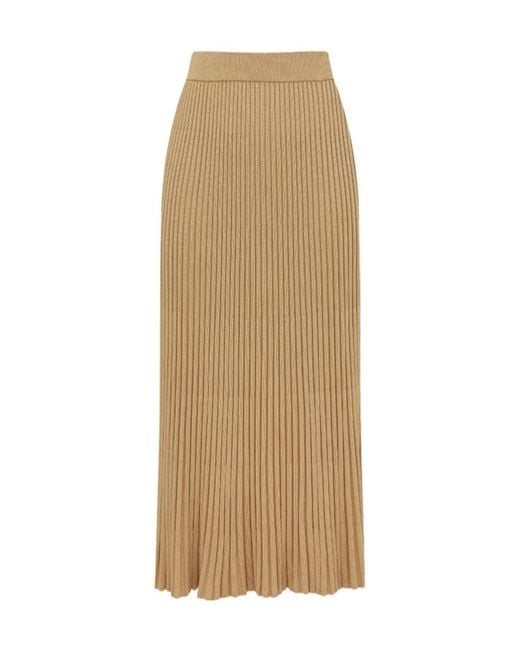 Zimmermann Natural Luna Metallic Midi Skirt