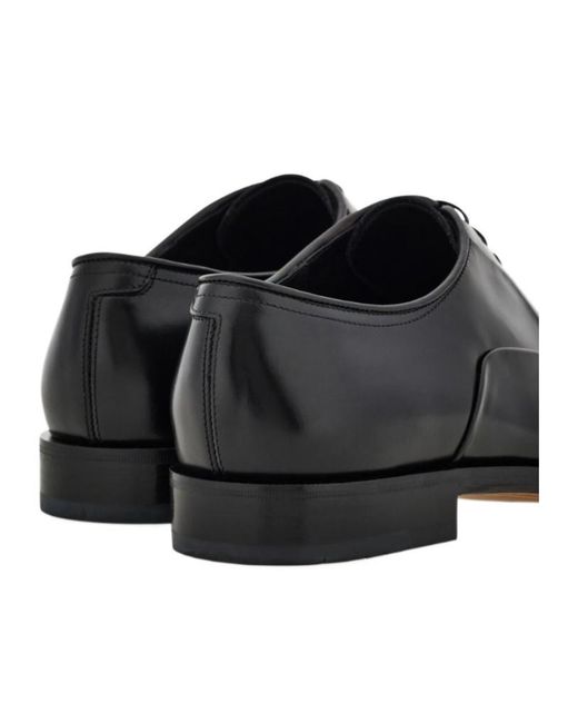 Ferragamo Black Oxford Shoe With Toe Cap for men
