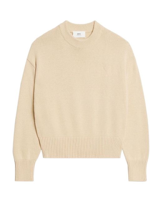 AMI Natural Ami De Coeur Crew-Neck Jumper for men