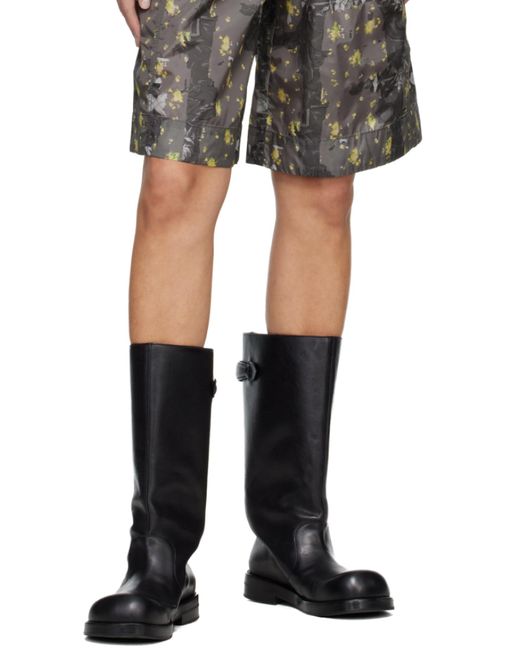 Ganni Gray Printed Nylon Bermuda Shorts