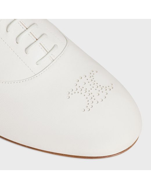 Céline White Lise Perforated Triomphe Richelieu
