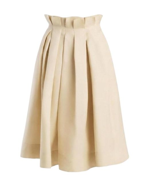 Khaite Natural Pleated Midi Skirt