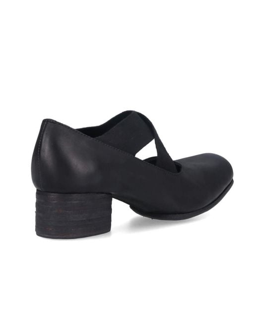 Uma Wang Black Logo Square Toe Heels
