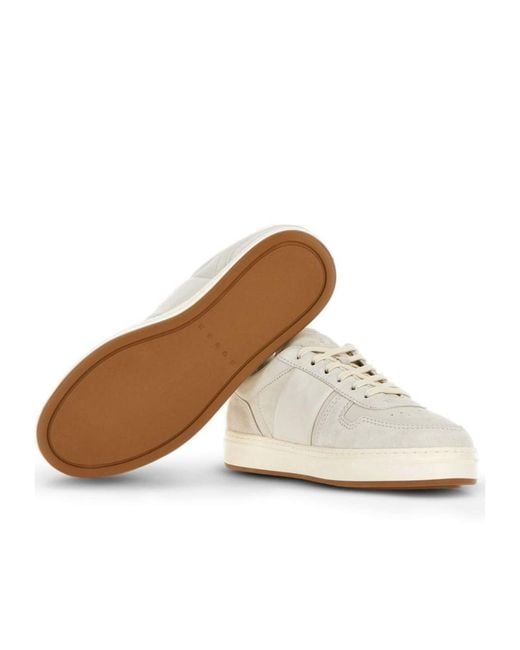 Hogan White Logo Printed Lace-Up Sneakers for men