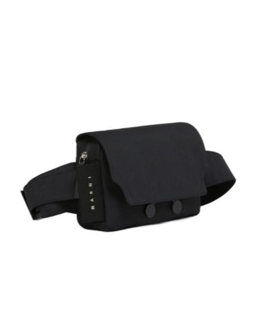 Marni Black Cordura Cityscape Belt Bag for men