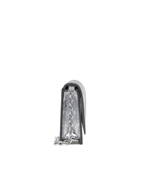 Maison Margiela White Textured Foldover Chain Wallet