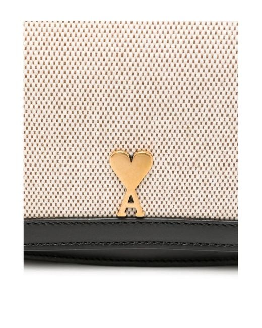 AMI White Ami Ami De Coeur Logo Detailed Shoulder Bag