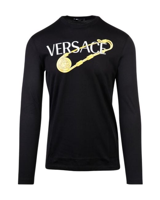 Versace Black Logo-Print Jumper for men